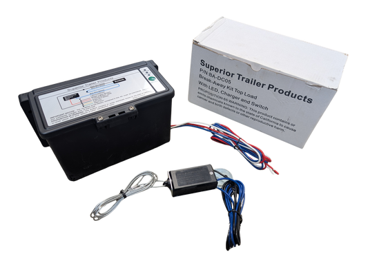 Trailer Breakaway Kit Top Load with LED Charge Indicator 12V10AH Battery Emergency Trailer Brake Switch