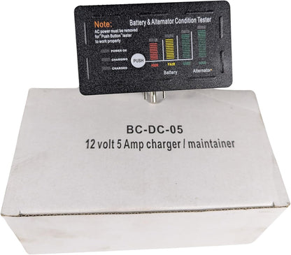 5 Amp Panel Mount Battery Charger & Tester for Dump Trailer