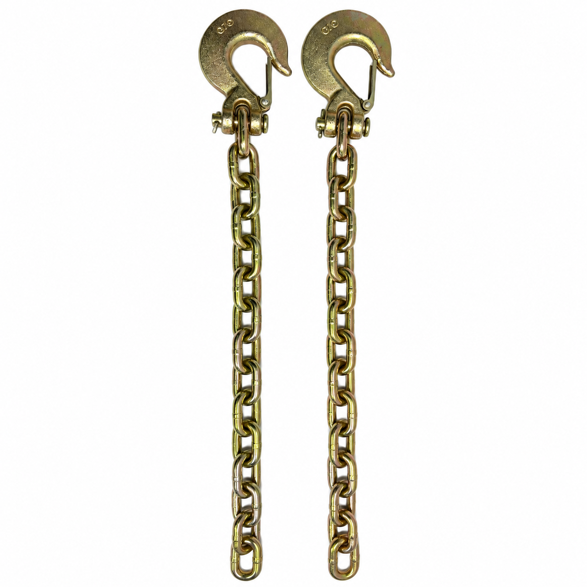 1/2" X 36" Grade 70 - Clevis Style Slip Hook Safety Chain Set - Rated at 42,400 lbs