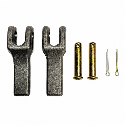 (2 Pack) 5/16" Weld-On Clevis Safety Chain Retainer, Heavy Duty Forged Steel Trailer Chain Anchor with Removable Clevis Pin & Cotter Pin, Raw Steel Finish – 10,000 lbs Breaking Strength