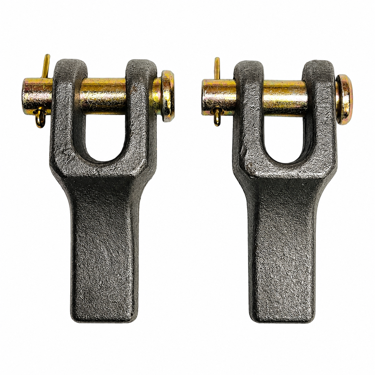 (2 Pack) 1/2" Weld-On Clevis Safety Chain Retainer, Commercial Heavy Duty Forged Steel Trailer Chain Anchor with Removable Clevis Pin & Cotter Pin, Raw Steel Finish – 25,000 lbs Breaking Strength