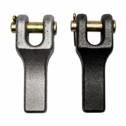 (2 Pack) 3/8" Weld-On Clevis Safety Chain Retainer, Extra Heavy Duty Forged Steel Trailer Chain Anchor with Removable Clevis Pin & Cotter Pin, Raw Steel Finish – 18,000 lbs Breaking Strength