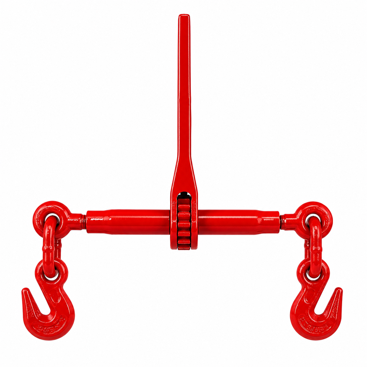 5/16" - 3/8" Ratchet Load Binder, Grade 70 Heavy Duty Forged Steel Chain Binder, 5,400 lbs WLL / 19,000 lbs Breaking Strength, Commercial Flatbed Trailer Tie-Down