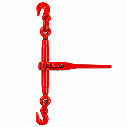 5/16" - 3/8" Ratchet Load Binder, Grade 70 Heavy Duty Forged Steel Chain Binder, 5,400 lbs WLL / 19,000 lbs Breaking Strength, Commercial Flatbed Trailer Tie-Down
