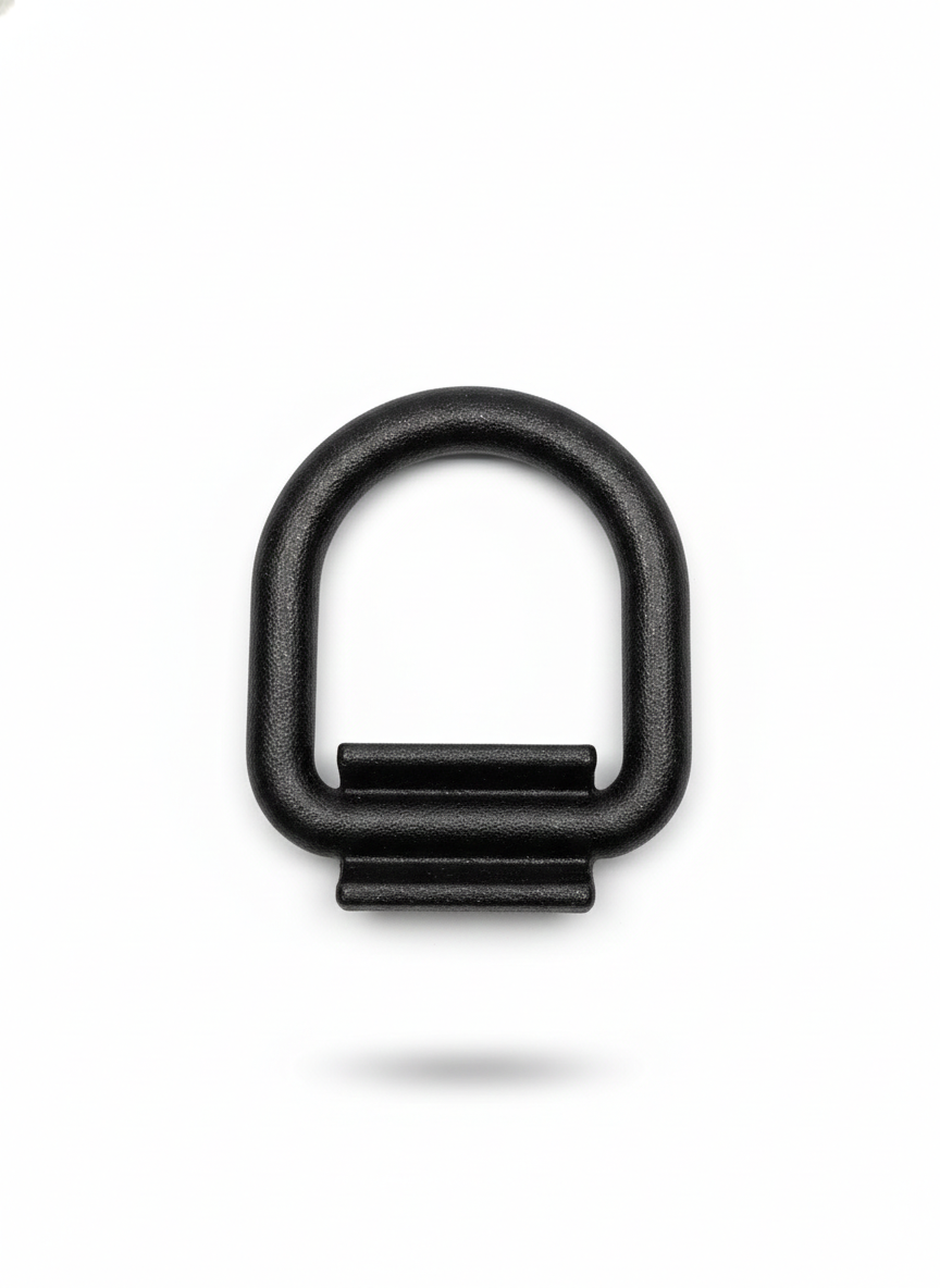 1/2" Steel Weld on D-Ring with Mounting Clip. 12,000lbs Breaking Strength, 4000lbs Working Load Limit