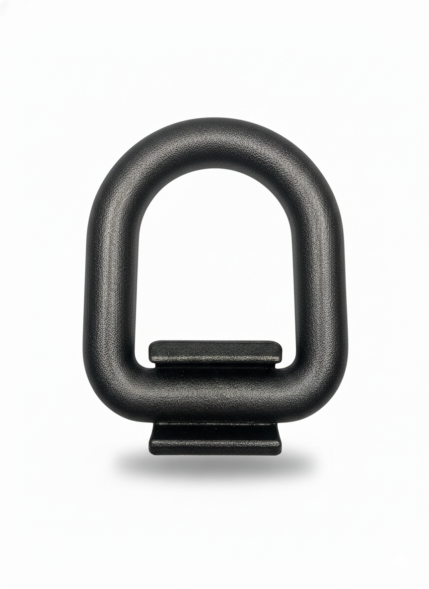 1" Steel Weld on D-Ring with Mounting Clip. 47,000lbs Breaking Strength, 15,000lbs Working Load Limit