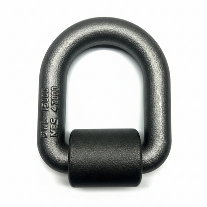 1" Steel Weld on D-Ring with Mounting Clip. 47,000lbs Breaking Strength, 15,000lbs Working Load Limit