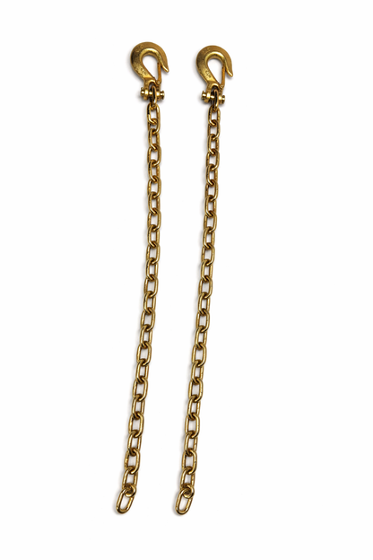 5/16" X 36" Grade 70 - Clevis Style Slip Hook Safety Chain Set - Rated at 18,800 lbs