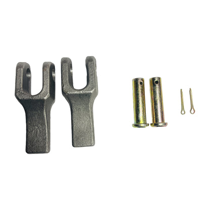 (2 Pack) 1/2" Weld-On Clevis Safety Chain Retainer, Commercial Heavy Duty Forged Steel Trailer Chain Anchor with Removable Clevis Pin & Cotter Pin, Raw Steel Finish – 25,000 lbs Breaking Strength