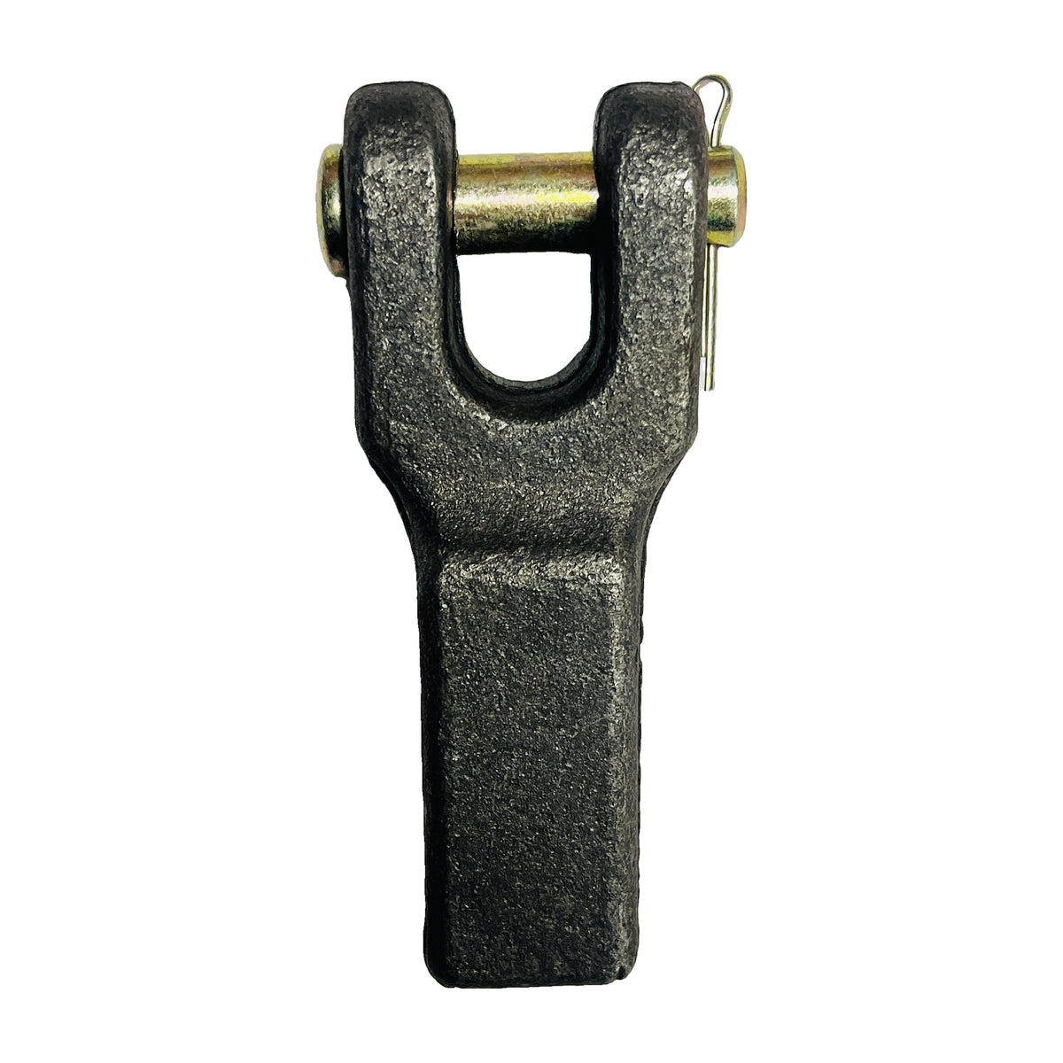 (2 Pack) 3/8" Weld-On Clevis Safety Chain Retainer, Extra Heavy Duty Forged Steel Trailer Chain Anchor with Removable Clevis Pin & Cotter Pin, Raw Steel Finish – 18,000 lbs Breaking Strength