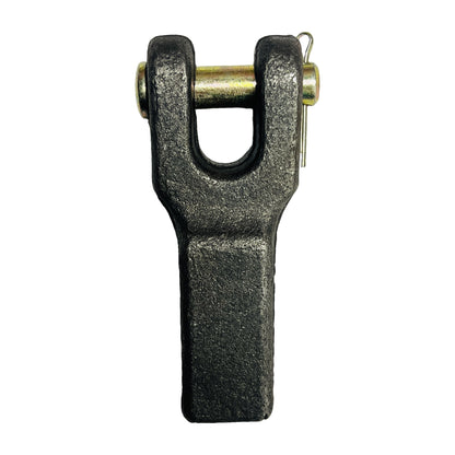 (2 Pack) 3/8" Weld-On Clevis Safety Chain Retainer, Extra Heavy Duty Forged Steel Trailer Chain Anchor with Removable Clevis Pin & Cotter Pin, Raw Steel Finish – 18,000 lbs Breaking Strength