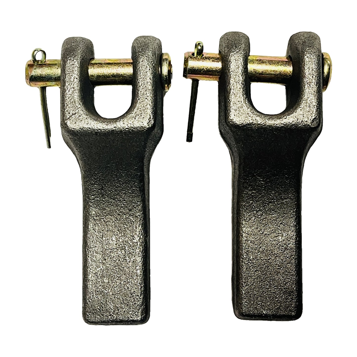 (2 Pack) 5/16" Weld-On Clevis Safety Chain Retainer, Heavy Duty Forged Steel Trailer Chain Anchor with Removable Clevis Pin & Cotter Pin, Raw Steel Finish – 10,000 lbs Breaking Strength