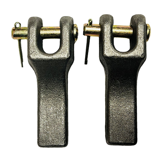 (2 Pack) 5/16" Weld-On Clevis Safety Chain Retainer, Heavy Duty Forged Steel Trailer Chain Anchor with Removable Clevis Pin & Cotter Pin, Raw Steel Finish – 10,000 lbs Breaking Strength