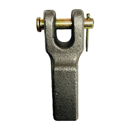 (2 Pack) 5/16" Weld-On Clevis Safety Chain Retainer, Heavy Duty Forged Steel Trailer Chain Anchor with Removable Clevis Pin & Cotter Pin, Raw Steel Finish – 10,000 lbs Breaking Strength