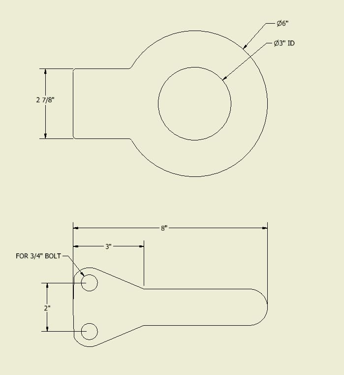 Zinc Plated Steel Pintle Hitch Lunette Ring 3-Inch ID, 24,000 lbs, Channel Mount Required