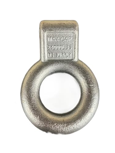 Zinc Plated Steel Pintle Hitch Lunette Ring 3-Inch ID, 24,000 lbs, Channel Mount Required