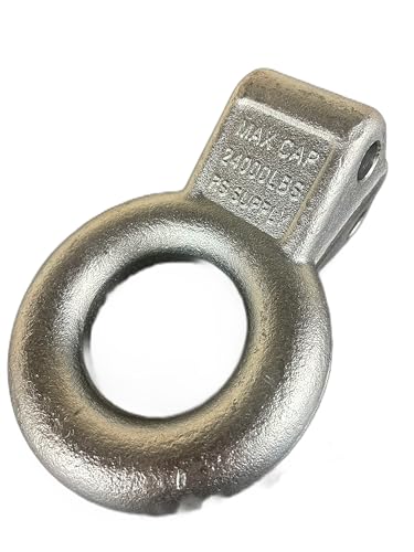 Zinc Plated Steel Pintle Hitch Lunette Ring 3-Inch ID, 24,000 lbs, Channel Mount Required