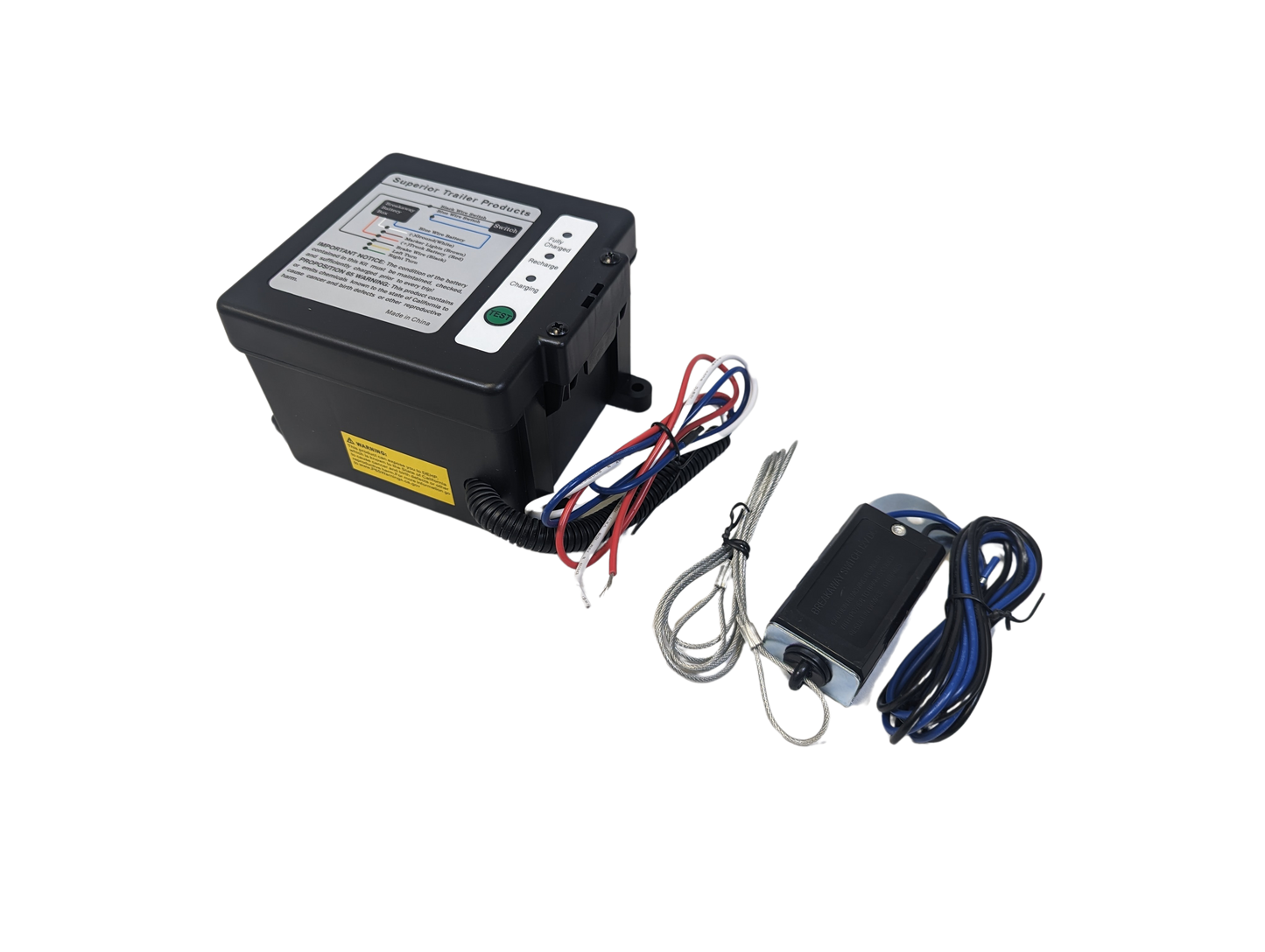 Trailer Breakaway Kit Side Load with LED Charge Indicator 12V5AH Battery Emergency Trailer Brake Switch