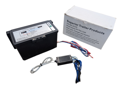 Kit de desmontaje de remolque de carga superior con indicador de carga LED, batería de 12 V 10 Ah, interruptor de freno de emergencia para remolque 