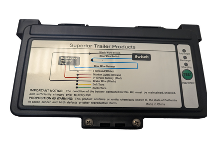 Kit de desmontaje de remolque de carga superior con indicador de carga LED, batería de 12 V 10 Ah, interruptor de freno de emergencia para remolque 