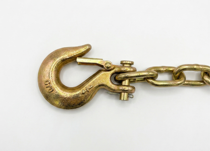 1/4" X 30" Grade 70 - Clevis Style Slip Hook Safety Chain Set - Rated at 18,500 lbs