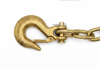 1/4" X 30" Grade 70 - Clevis Style Slip Hook Safety Chain Set - Rated at 18,500 lbs