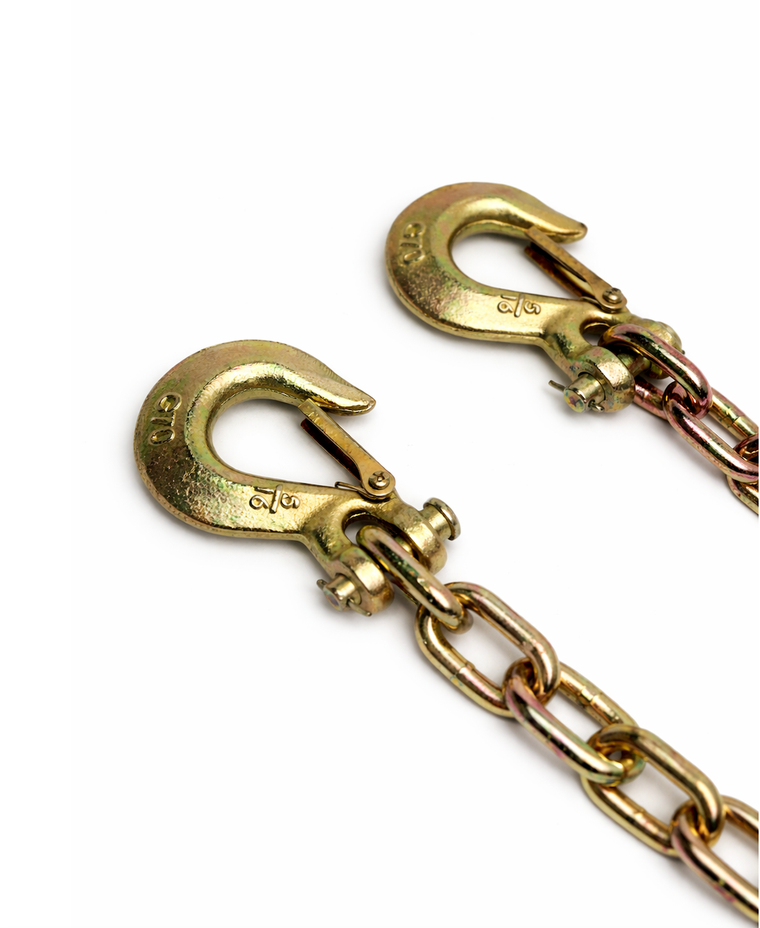 5/16" X 36" Grade 70 - Clevis Style Slip Hook Safety Chain Set - Rated at 18,800 lbs