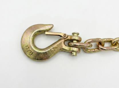 5/16" X 36" Grade 70 - Clevis Style Slip Hook Safety Chain Set - Rated at 18,800 lbs