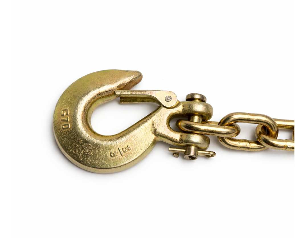 3/8" X 35" Grade 70 - Clevis Style Slip Hook Safety Chain Set - Rated at 26,400 lbs