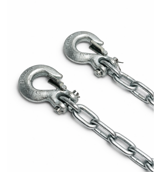 1/4" X 30" Grade 43 - Clevis Style Slip Hook Safety Chain Set - Rated at 7,800 lbs