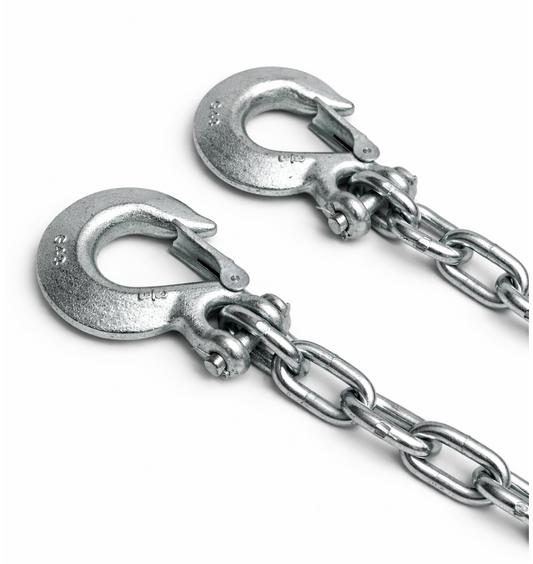 3/8" X 35" Grade 43 - Clevis Style Slip Hook Safety Chain Set - Rated at 16,200 lbs