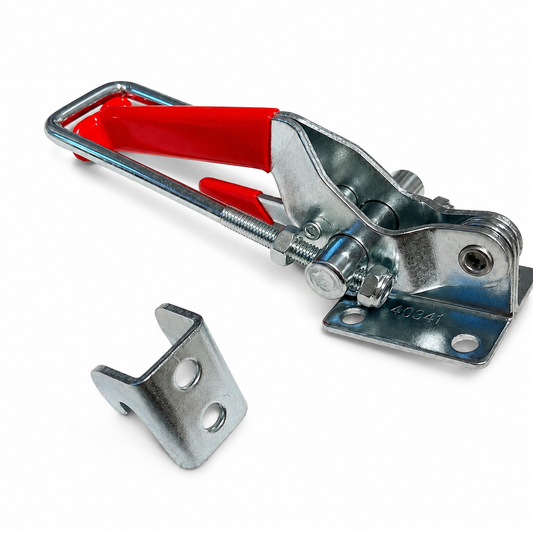 Heavy Duty 40341 Trailer Gate Latch Toggle Clamp – 2,000 lbs Capacity, Adjustable U-Bolt Draw Latch with Catch Plate for Trailer Ramp Doors, Enclosed Utility Trailers, Tailgates & Tire Carriers (Zinc Plated Steel)