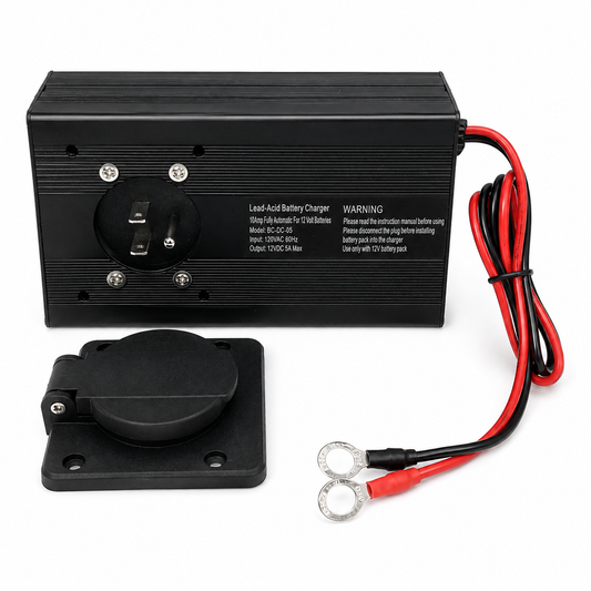5 Amp Panel Mount Battery Charger & Tester for Dump Trailer